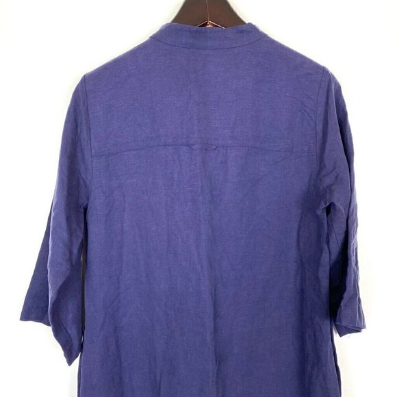 Eileen Fisher Dress Blue Oversize Knee Length S - Picture 5 of 8